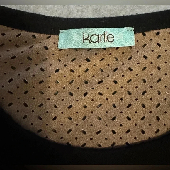 Karlie black and brown long sleeve top size S - Picture 4 of 5